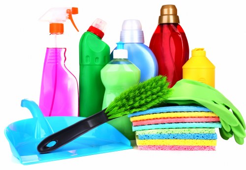 Cleaning staff following safe workplace practices