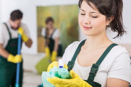 Bayswater cleaners sorting waste into recycling streams