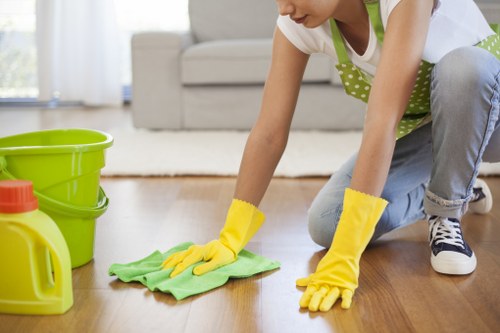 Machine scrubbing and polishing hard floors in Bayswater